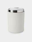RUDI - Perry Leather Lidded Wastepaper Bin - White - ABASK - 