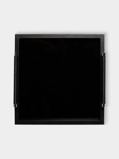 Riviere - Diana Lacquered Wood Tray (18in/46cm) - Black - ABASK - 