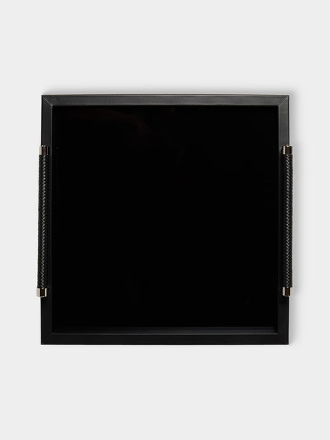 Riviere - Diana Lacquered Wood Tray (18in/46cm) - Black - ABASK - 