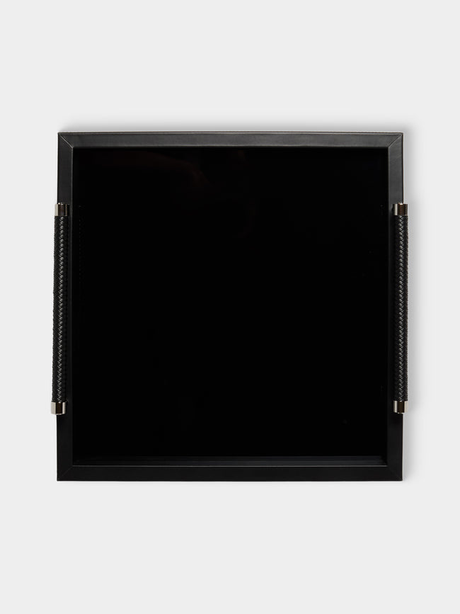 Riviere - Diana Lacquered Wood Tray (18in/46cm) - Black - ABASK - 