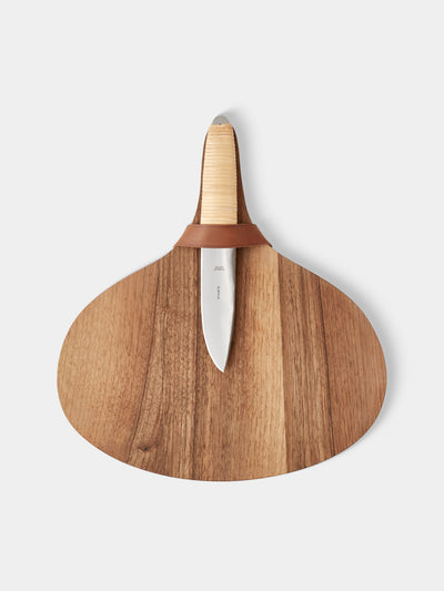 Carl Auböck - Walnut Cheese Board with Knife (12in/31cm) - Brown - ABASK - 