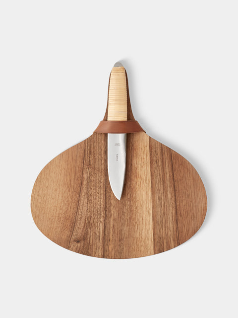 Carl Auböck - Walnut Cheese Board with Knife (12in/31cm) - Brown - ABASK - 