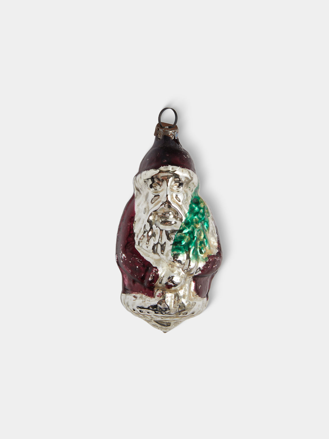 Antique and Vintage - Early-20th-Century Father Christmas Glass Baubles (Set of 6) - Red - ABASK