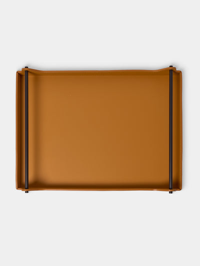RUDI - Circuit Leather Tray (20in/50.5cm) - Orange - ABASK - 