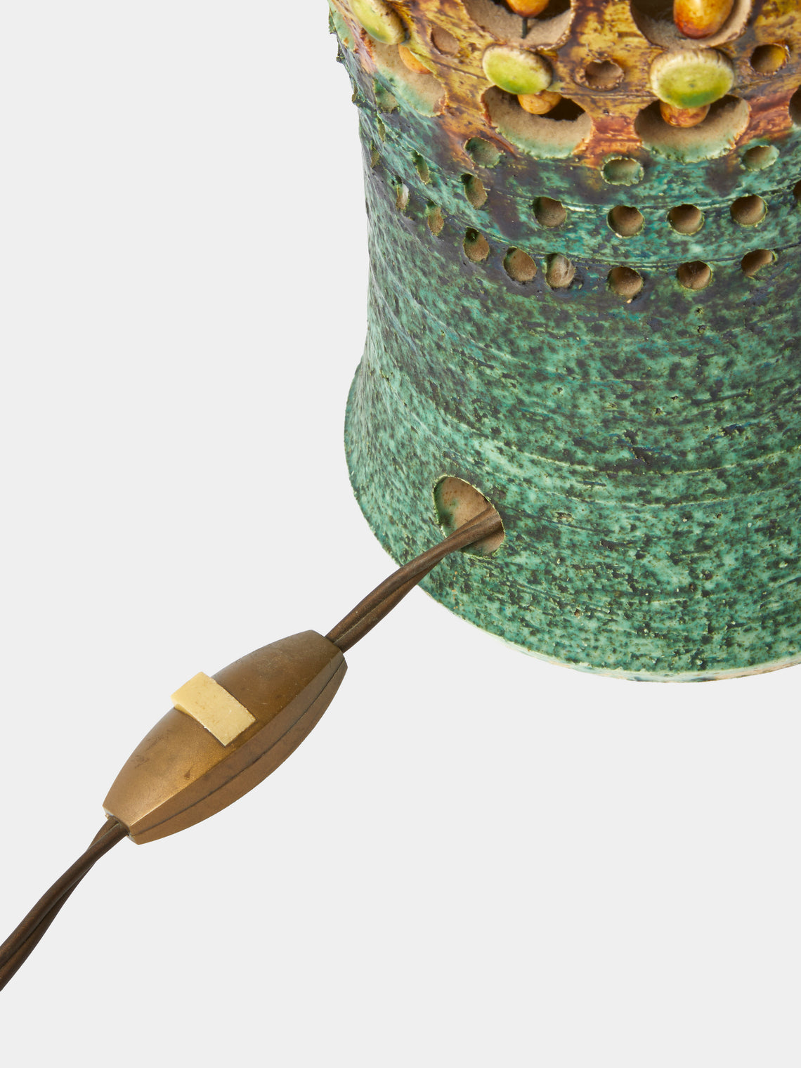 Antique and Vintage - 1960s Georges Pelletier Ceramic Table Lamp - Green - ABASK