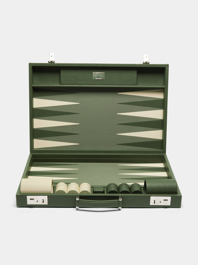Linley - Mayfair Leather Backgammon Set - Green - ABASK - 