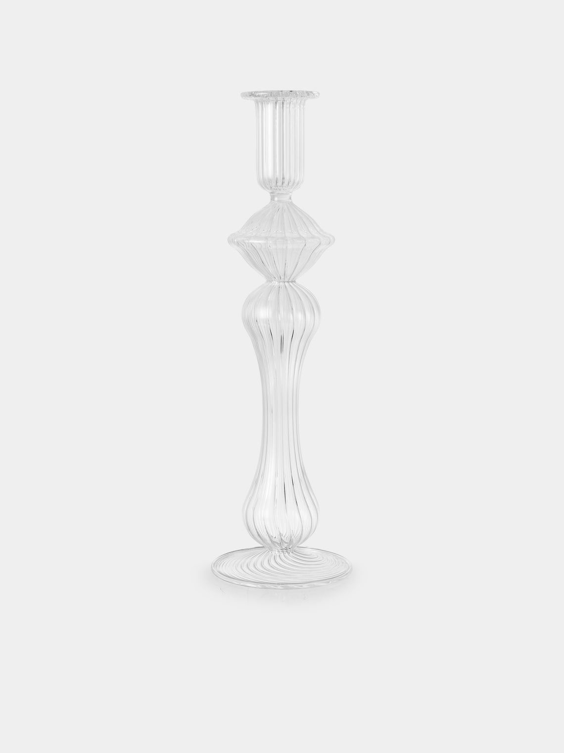 Alya Tannous - | Set of 3 | Iconica Hand-Blown Glass Candlesticks - Clear - ABASK