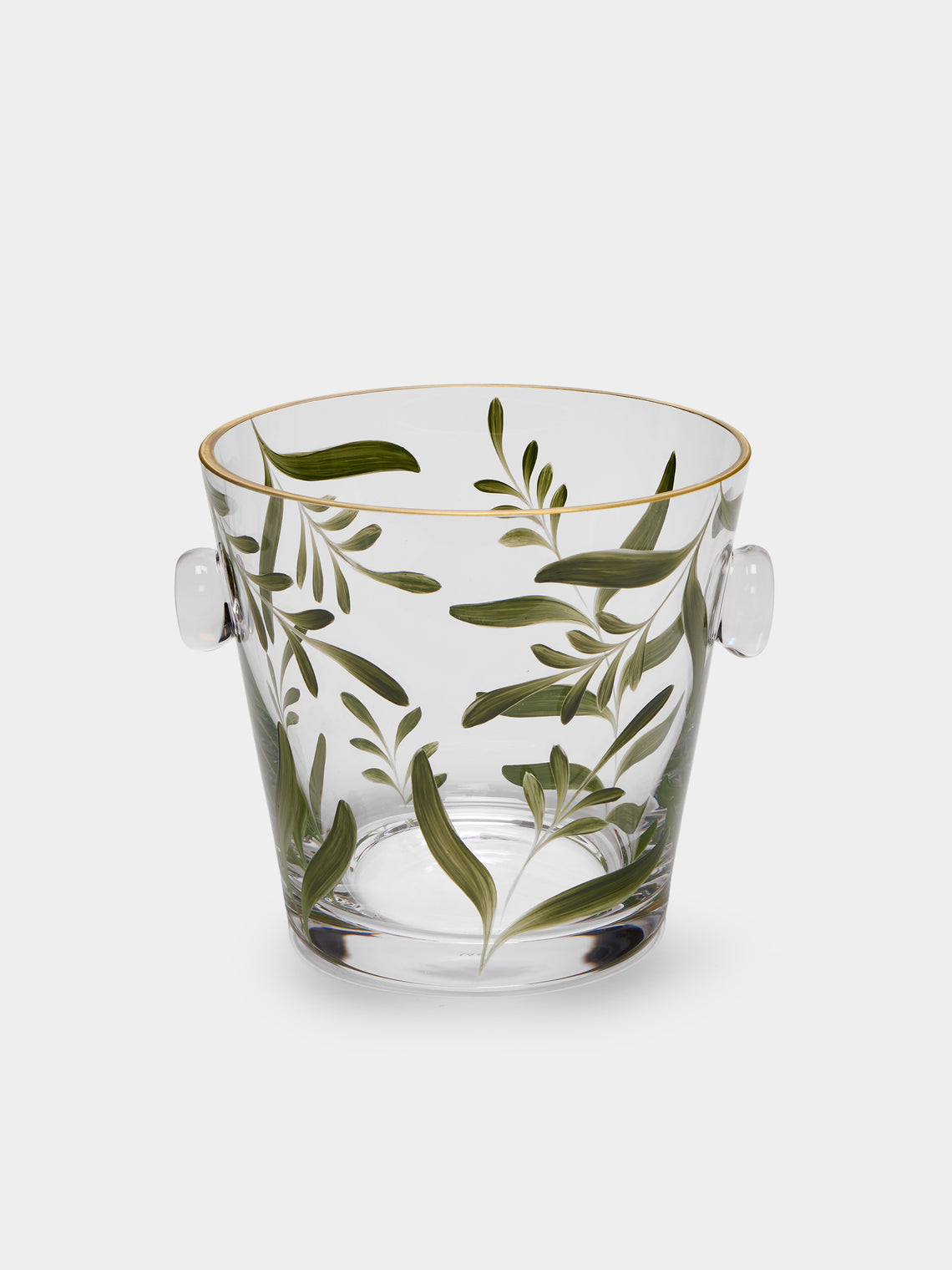 Los Vasos de Agua Clara - Saanen Hand-Painted Crystal Ice Bucket - Green - ABASK - 