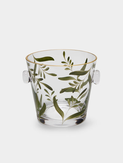 Los Vasos de Agua Clara - Saanen Hand-Painted Crystal Ice Bucket - Green - ABASK - 