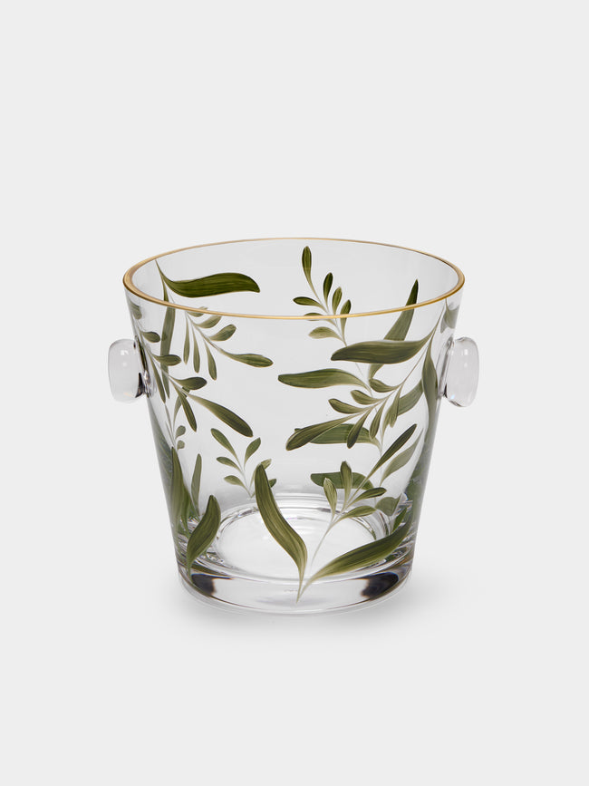 Los Vasos de Agua Clara - Saanen Hand-Painted Crystal Ice Bucket - Green - ABASK - 