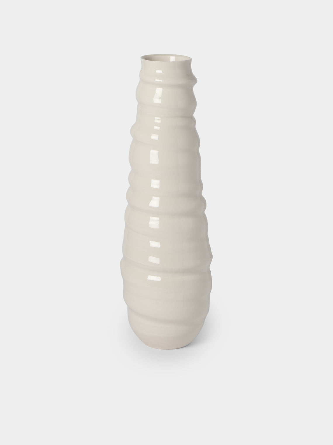 Johanne Coker - No. 4 Hand-Thrown Porcelain Vase (18in/46cm) - White - ABASK - 