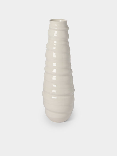 Johanne Coker - No. 4 Hand-Thrown Porcelain Vase (18in/46cm) - White - ABASK - 