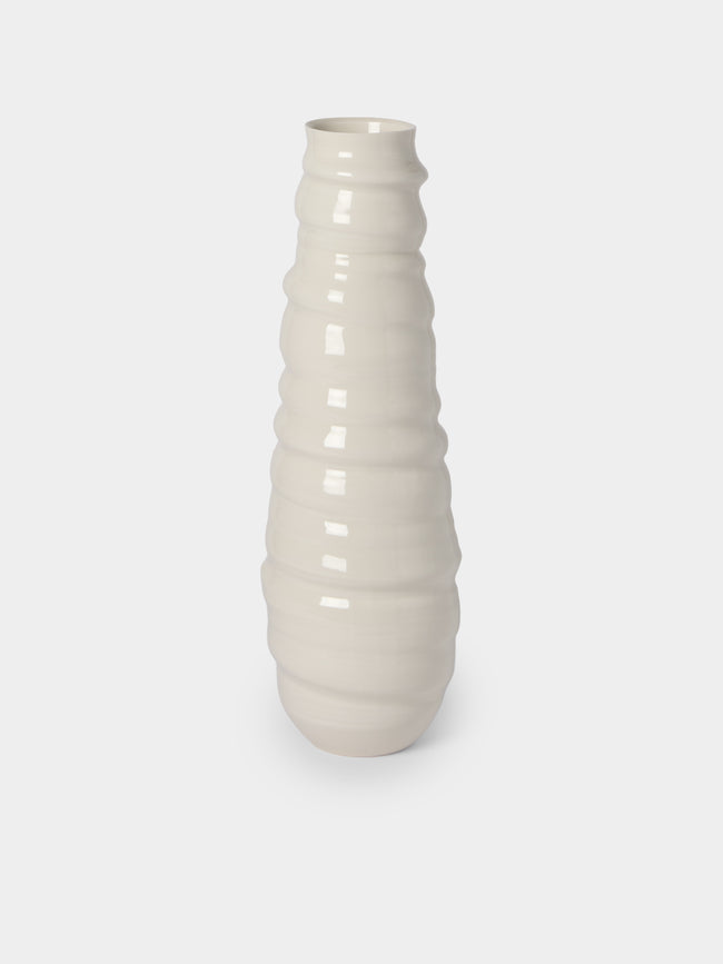 Johanne Coker - No. 4 Hand-Thrown Porcelain Vase (18in/46cm) - White - ABASK - 