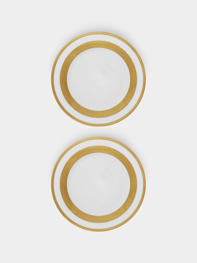 Robert Haviland & C. Parlon - William Porcelain Dessert Plates – 7.5in/19cm (Set of 2) - Gold - ABASK 