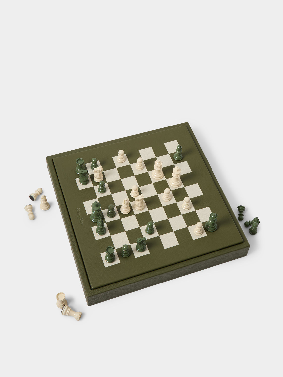 Hector Saxe - Leather Chess Set - Green - ABASK