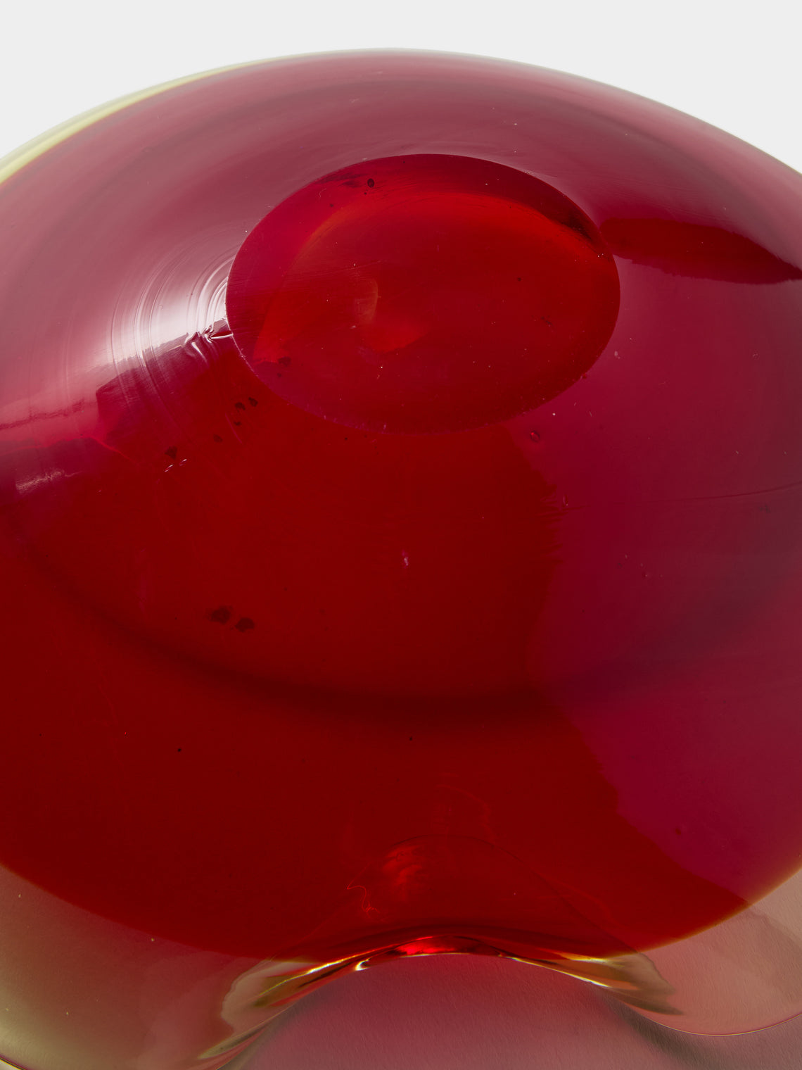 Antique and Vintage - Mid-Century Murano Glass Ashtray - Red - ABASK