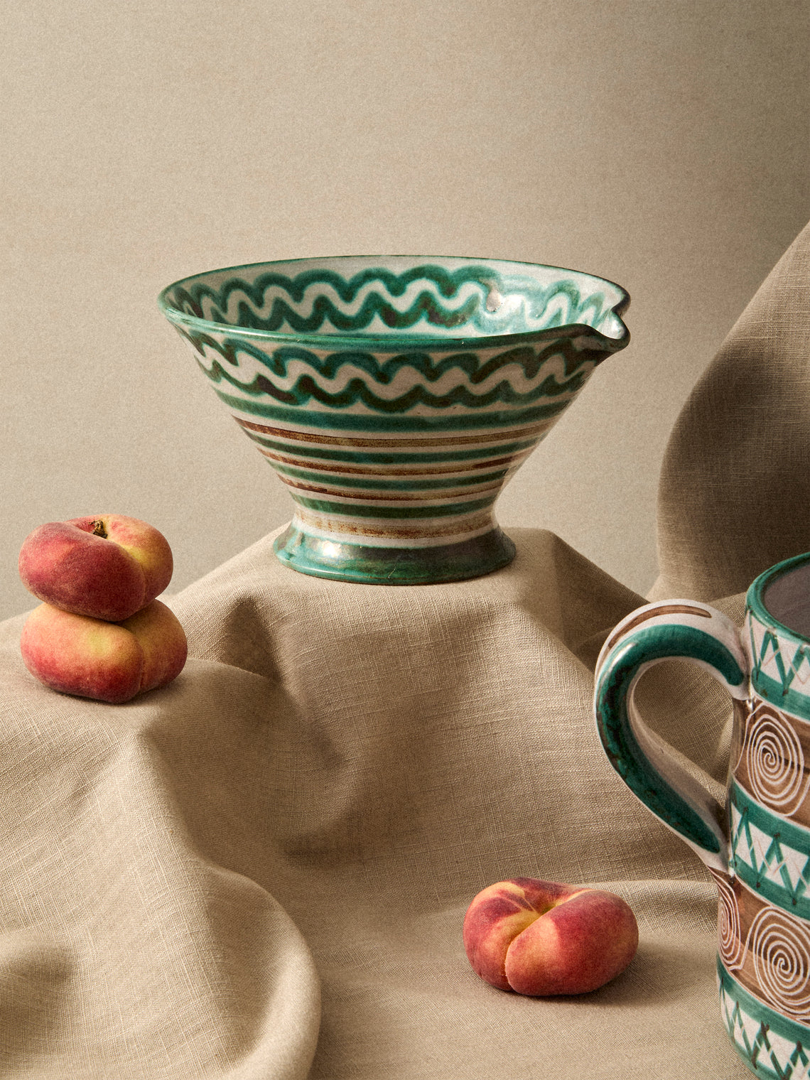 Antique and Vintage - 1950s Robert Picault Ceramic Salad Bowl - Green - ABASK