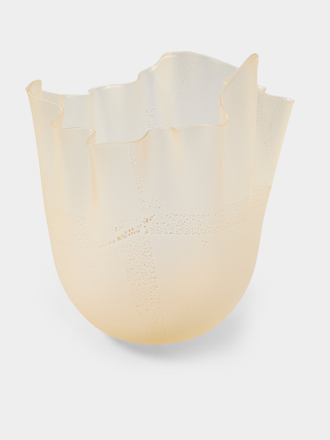 Venini - Fazzoletto Hand-Blown Murano Glass Vase (12in/30.5cm) - Yellow - ABASK - 