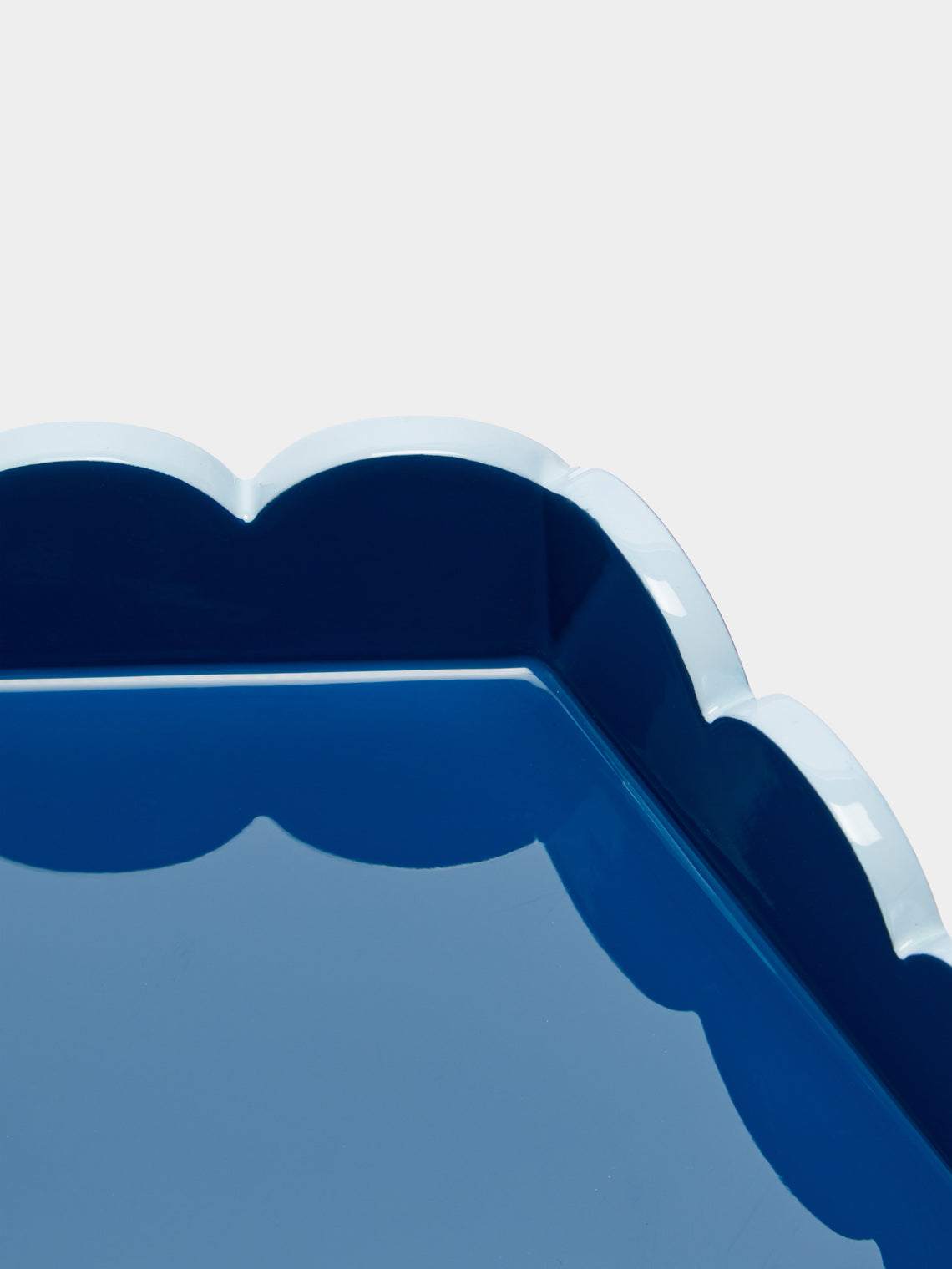 Scarlett And Sallis - Lacquered Wood Small Scalloped Tray -  - ABASK