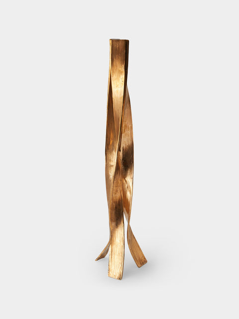 Osanna Visconti - Nastro Hand-Cast Bronze Candle Holder - Metallics - ABASK - 