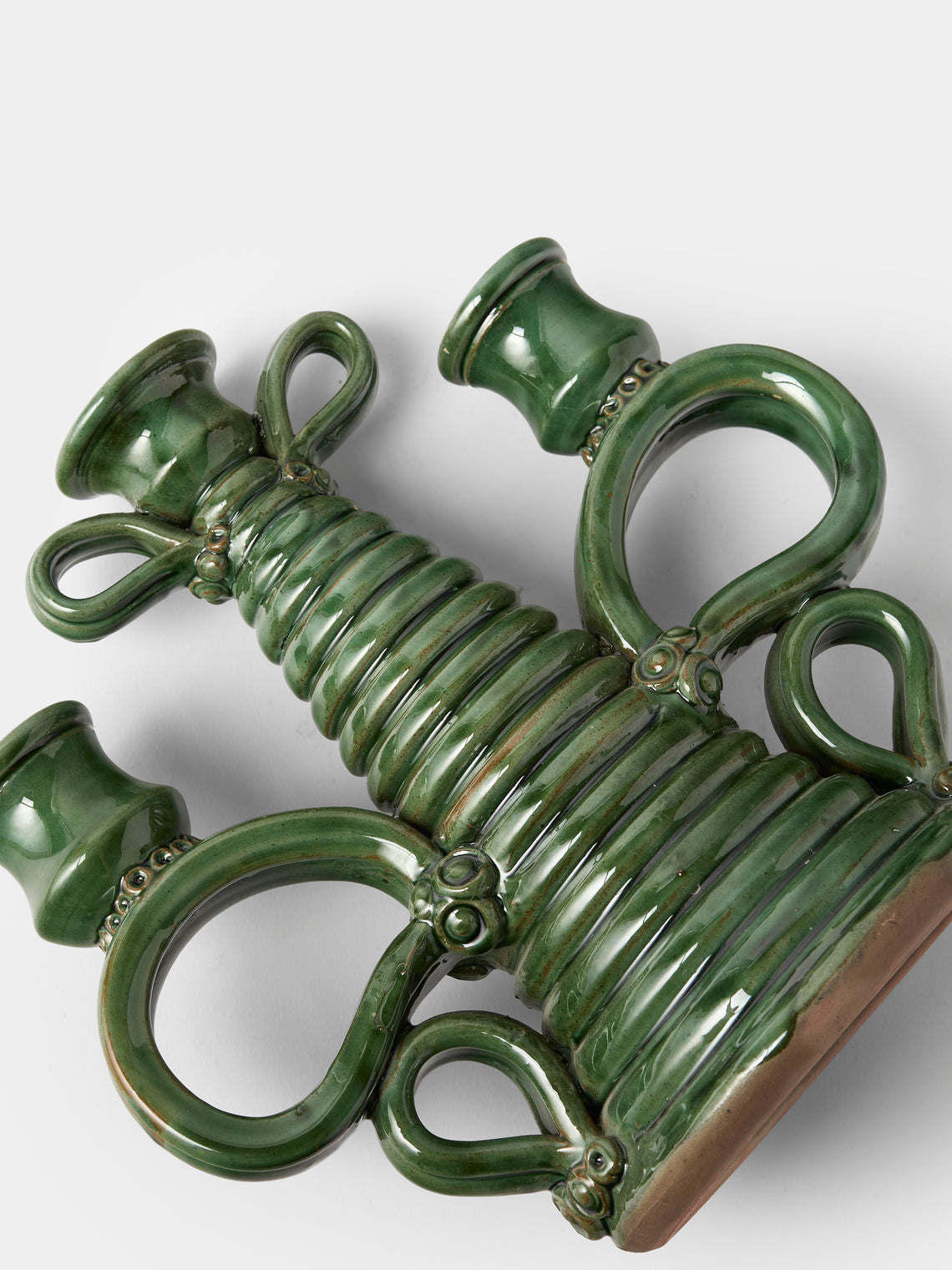 Poterie de Cliousclat - Slipware Candelabra - Green - ABASK