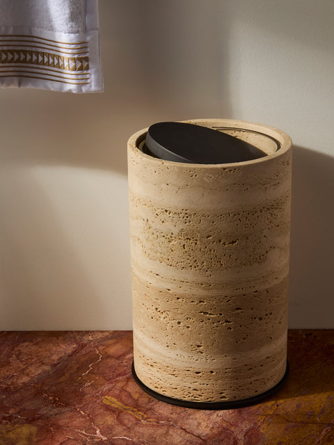 Giobagnara - Positano Marble Wastepaper Bin - Beige - ABASK
