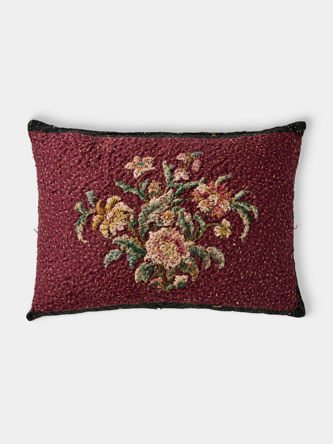 By Walid - 19th-Century Needlepoint Wool and Cotton Cushion (23.5in/60cm) - Multiple - ABASK - 