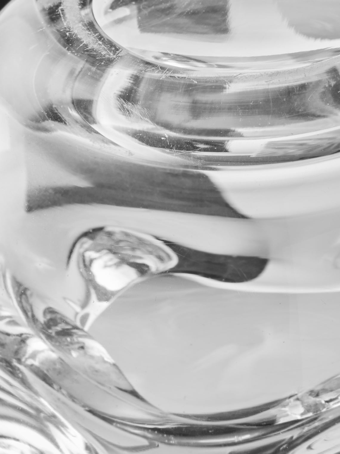 Antique and Vintage - Mid-Century Czech Glass Ashtray - Clear - ABASK