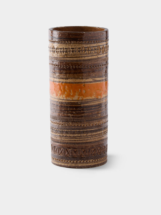 Antique and Vintage - 1960s Bitossi Sahara Ceramic Vase (10in/26cm) - Green - ABASK - 