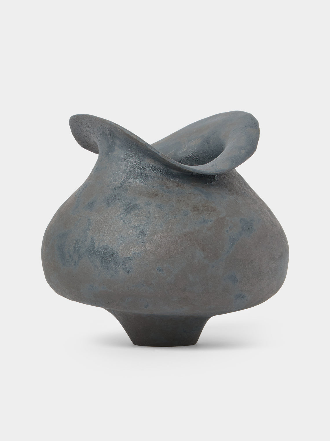 By Raffaella - Adelina Hand-Coiled Stoneware Vase (8in/20cm) - Gray - ABASK