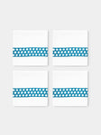 The Table Love - The Rattan Weave Hand-Embroidered Linen Napkins (Set of 4) - Teal - ABASK - 