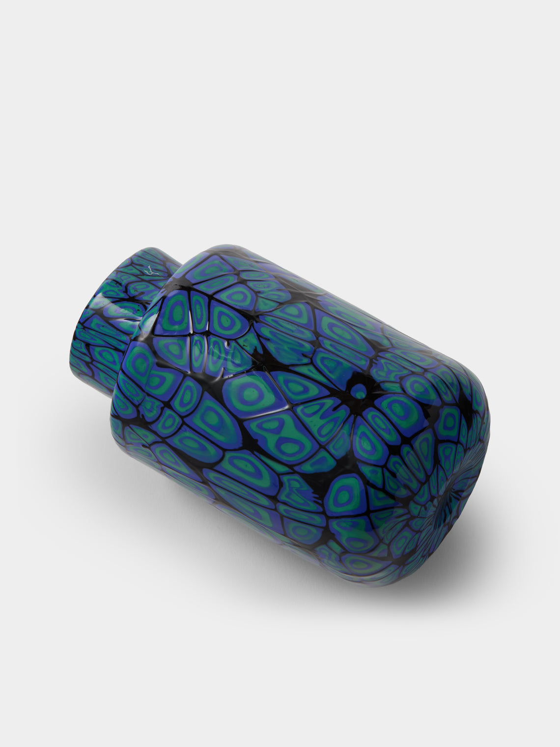 Antique and Vintage - 1970s Galliano Ferro Murano Glass Vase (6.5in/17cm) - Blue - ABASK