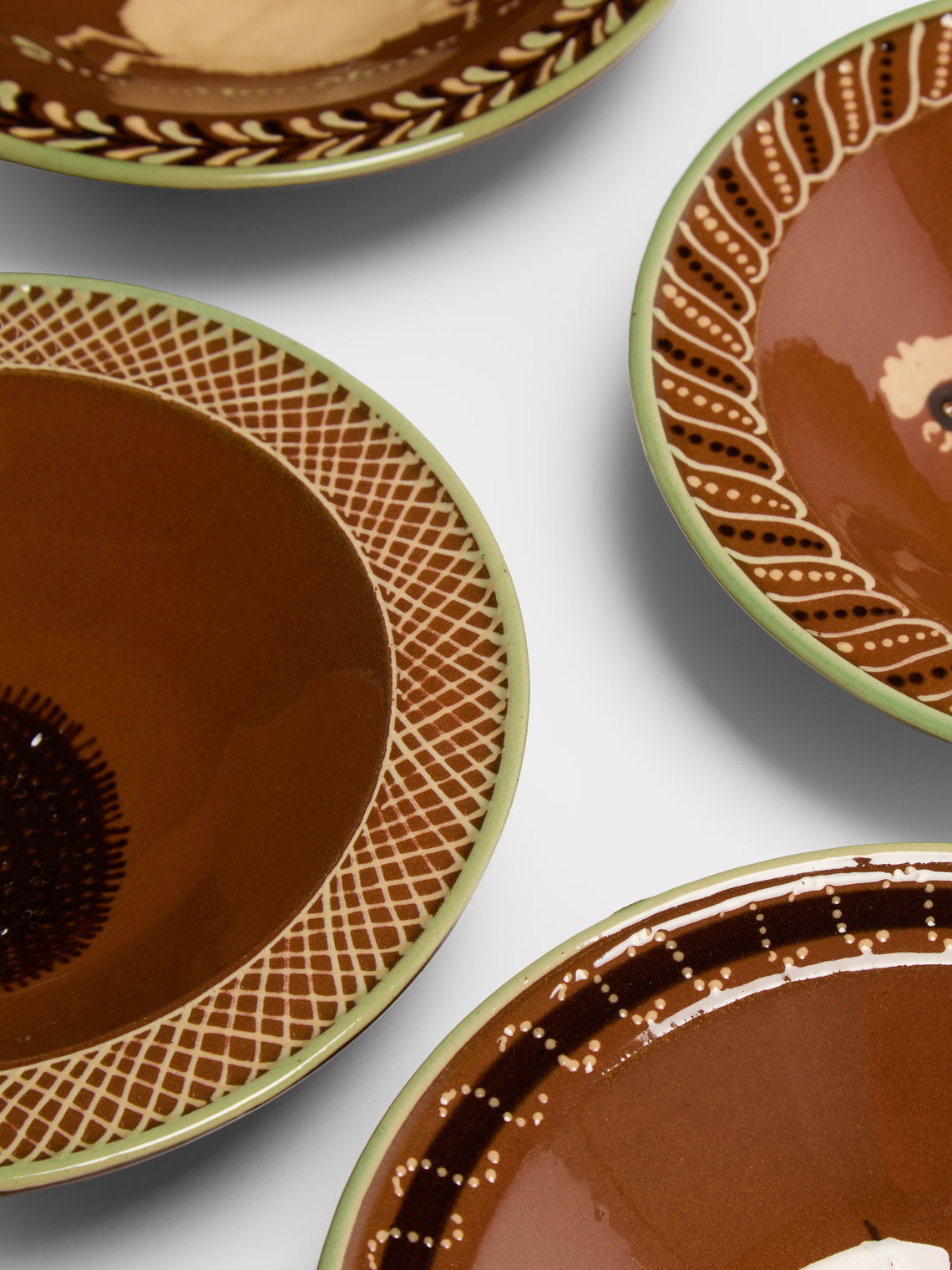 Poterie d’Évires - Animals Hand-Painted Ceramic Breakfast Bowls (Set of 4) - Light brown - ABASK