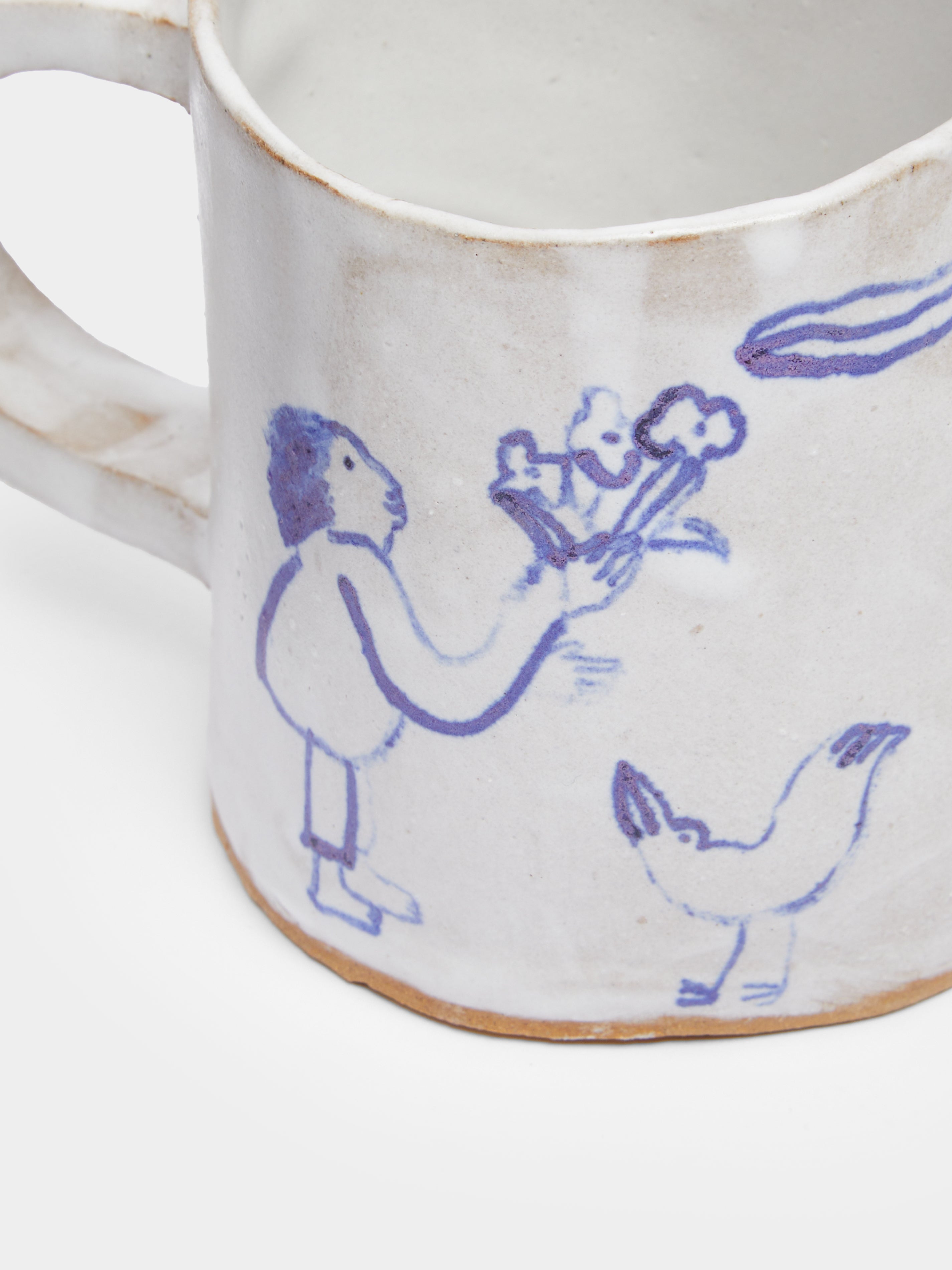 Blue Big Bird Hand-Painted Ceramic Mug by Liz Rowland | ABASK