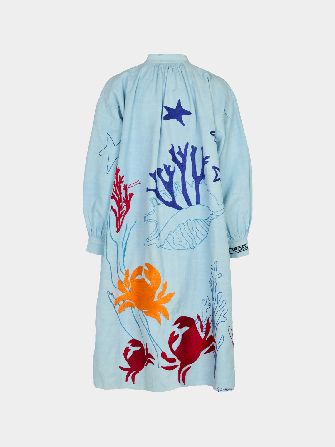 Kilometre Paris - The Sea Embroidered Linen Dress | One Size -  - ABASK