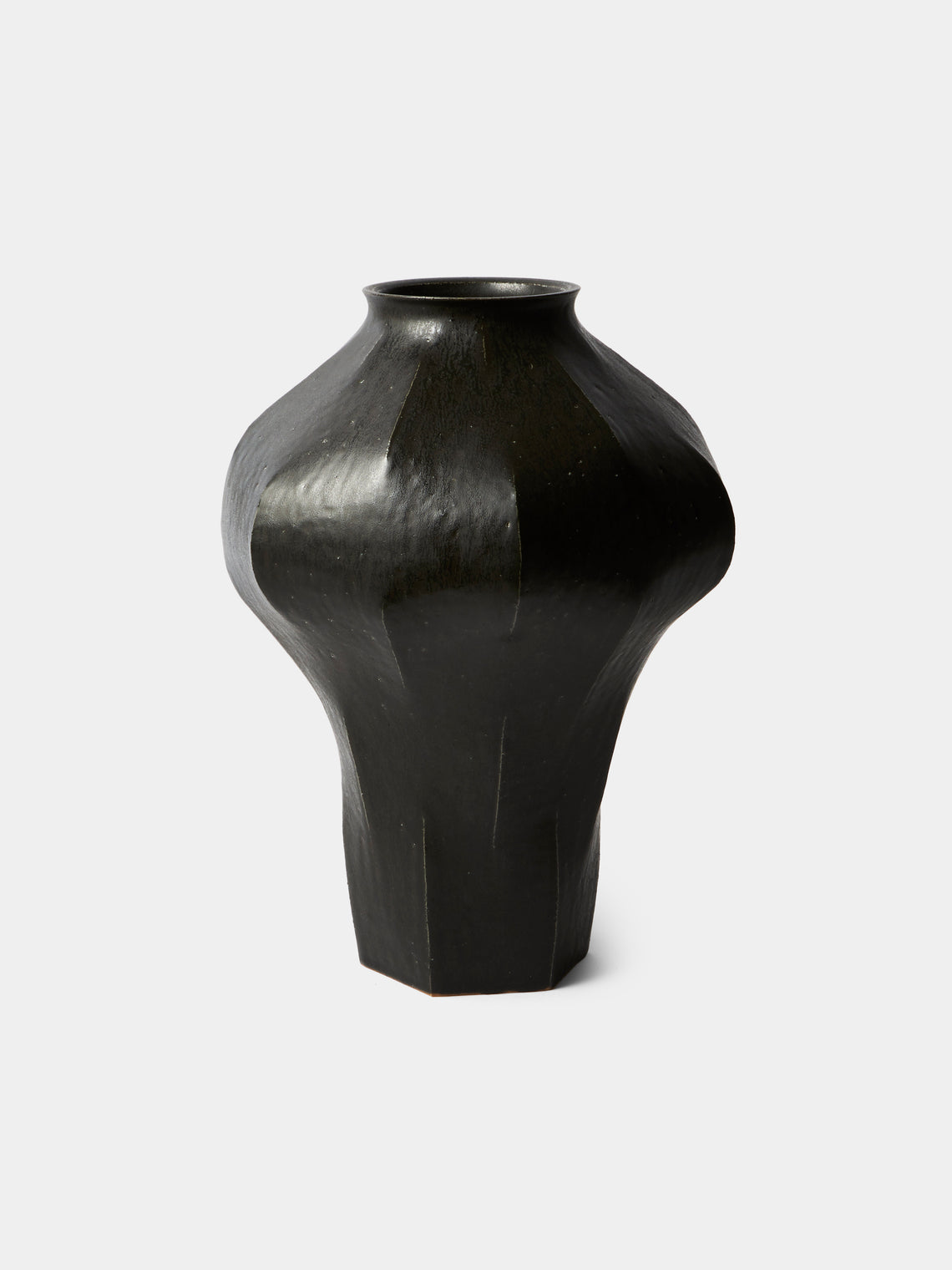 Lee Song-am - Black Clay Vase (13.5in/35cm) - Black - ABASK - 
