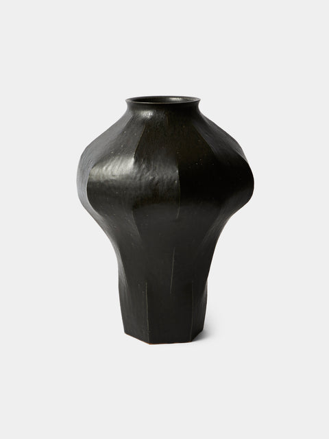 Lee Song-am - Black Clay Vase (13.5in/35cm) - Black - ABASK - 