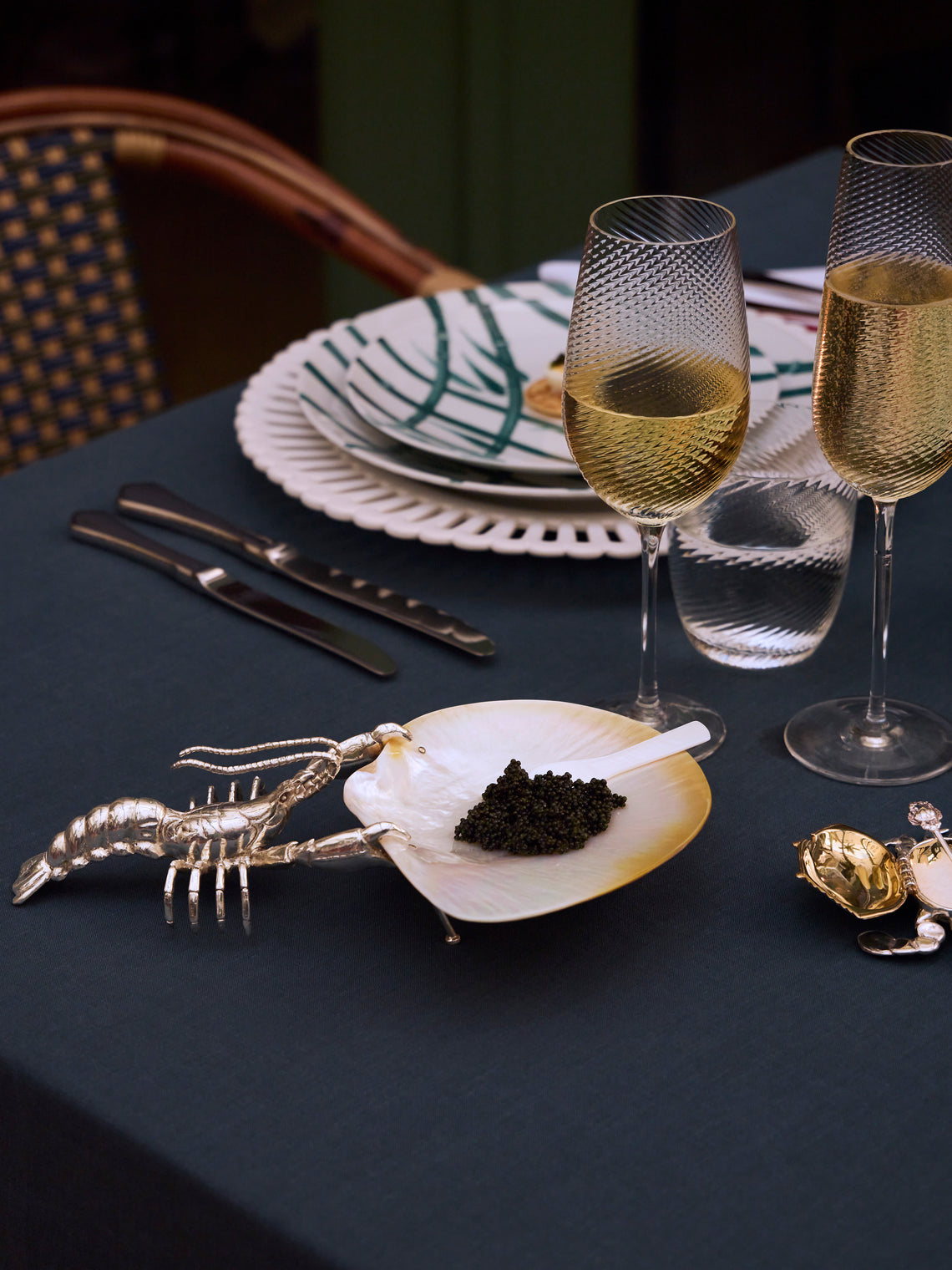 Objet Luxe - Lobster Silver-Plated and Mother-of-Pearl Caviar Dish - Silver - ABASK