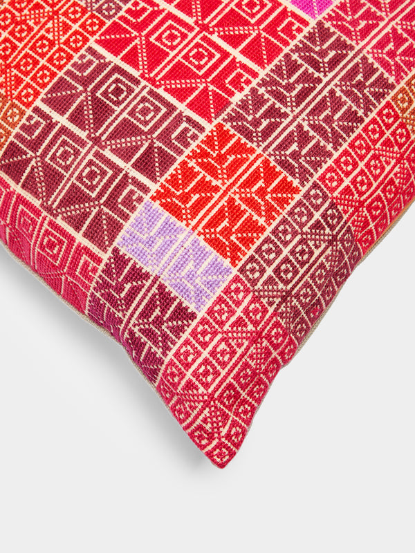 Kissweh - Rima Hand-Embroidered Cotton Cushion -  - ABASK