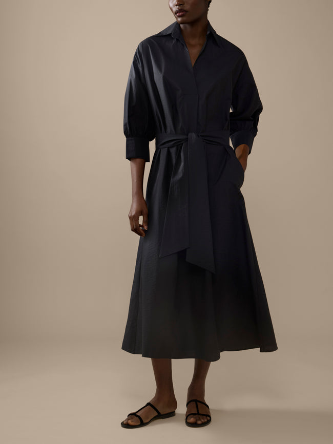 A.Shirt - Cordelia Linen Dress - Black - ABASK