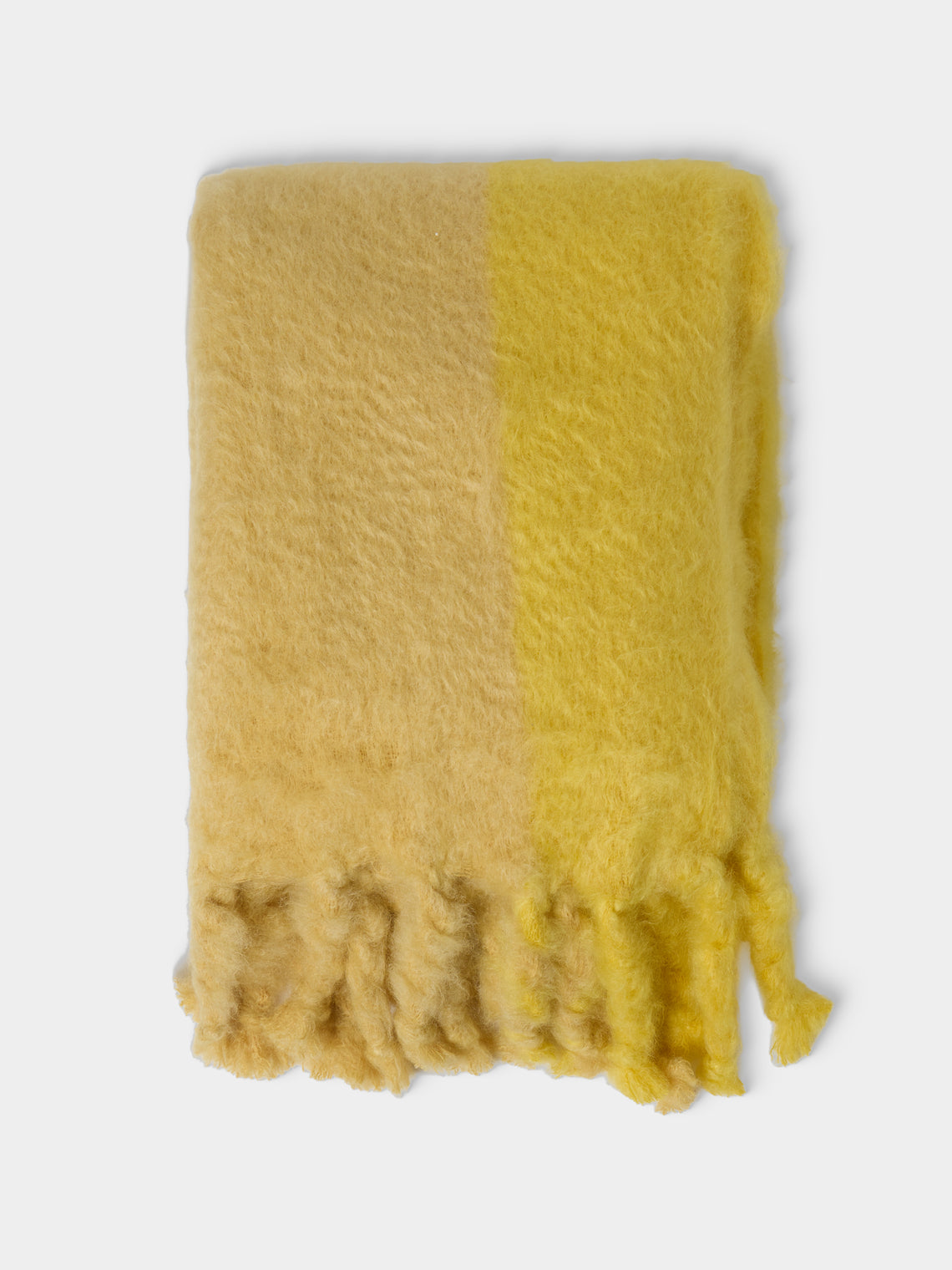 The Wren - Brume Handwoven Mohair and Wool Throw (76.5in/1.95m) - Yellow - ABASK