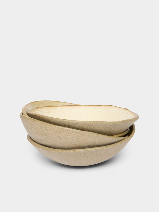 Hana Karim Studio - Hand-Built Stoneware Pasta Bowls (Set of 4) - Cream - ABASK