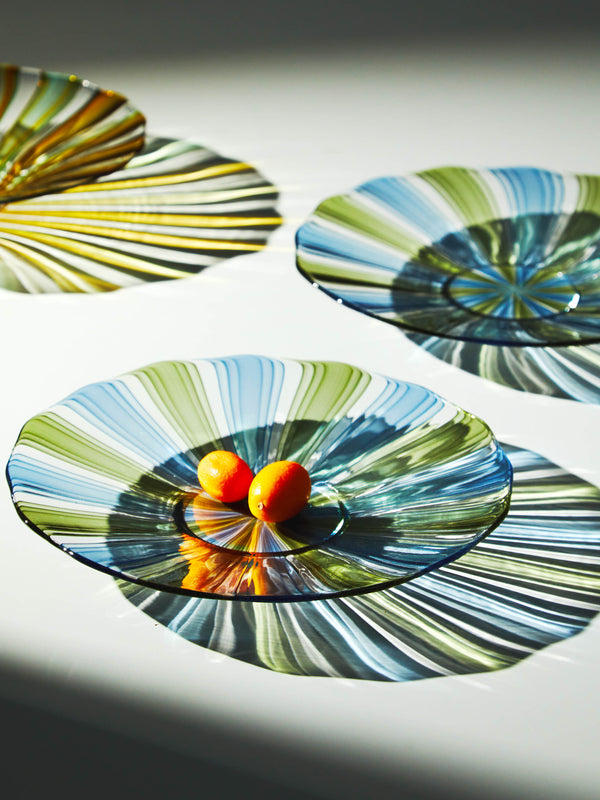 Mori Glass - Hand-Blown Glass Plates (Set of 2) -  - ABASK