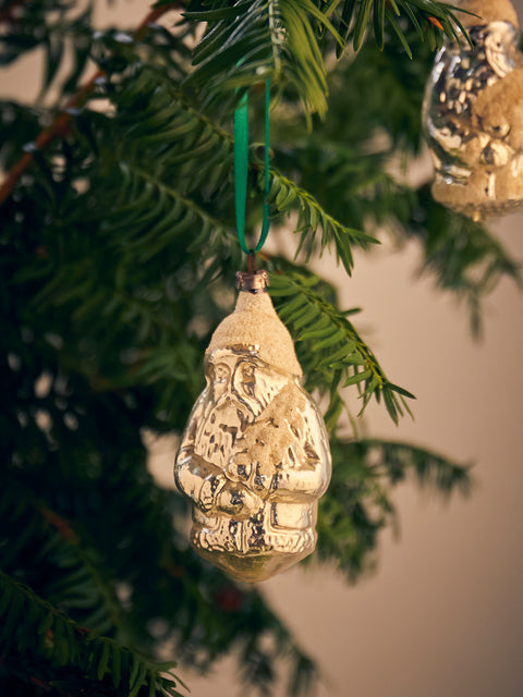 Antique and Vintage - Early-20th-Century Father Christmas Glass Baubles (Set of 6) - Silver - ABASK
