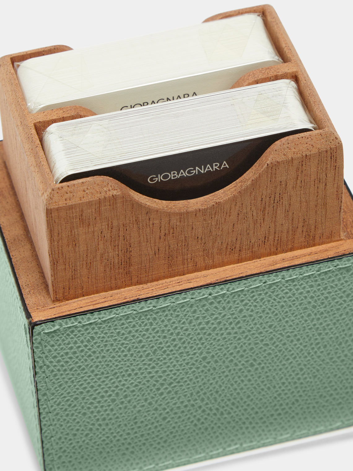 Giobagnara - Naples Leather Playing Cards Set - Light green - ABASK
