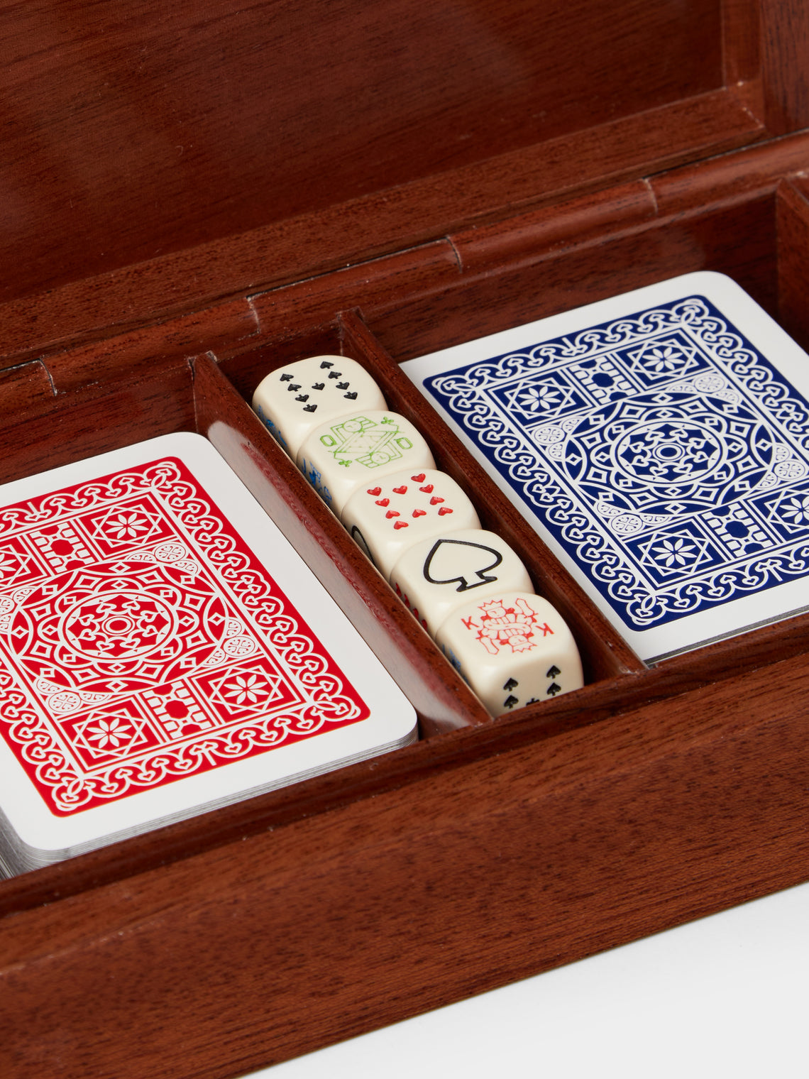 Fornasetti - Visi Wood and Iron Playing Cards Box - Brown - ABASK