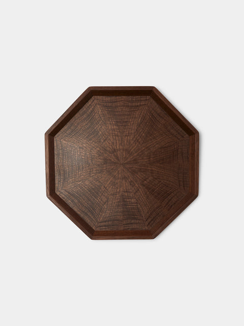 Mori Kougei - Poke Walnut Square Tray (11in/27.5cm) - Brown - ABASK - 