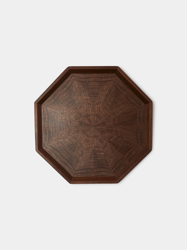 Mori Kougei - Poke Walnut Square Tray (11in/27.5cm) - Brown - ABASK - 