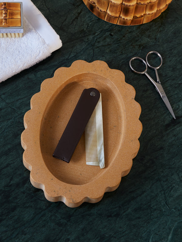 Lorenzi Milano - Leather Folding Pocket Comb -  - ABASK