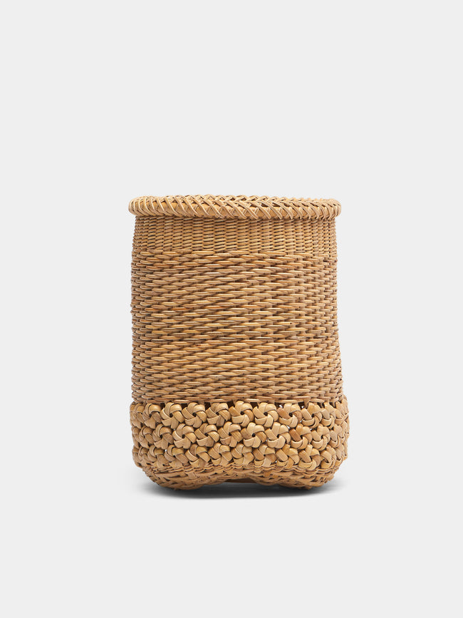 Junpei Kawaguchi - Hand-Braided Rattan Flower Basket - Brown - ABASK - 
